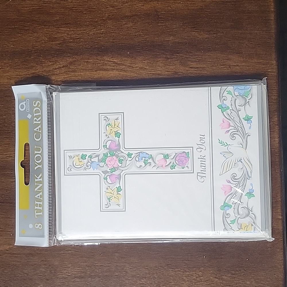 ⭐️💲2️⃣ ⭐️NEW-Blank Thank You Cards Religious Scroll Design (Pkg 8)